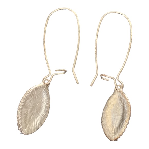 Scroll Silver Tone Green Cab Kidney Wire Earrings Sterling Silver Post - Picture 9 of 11